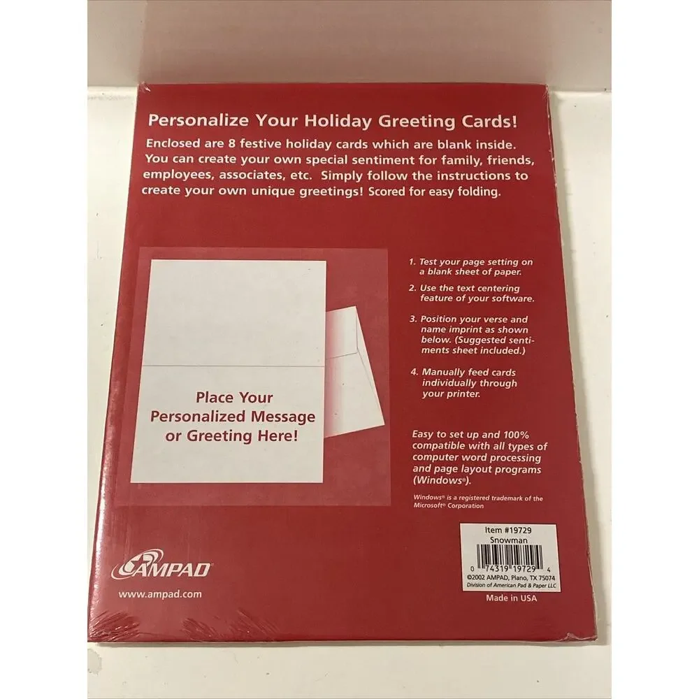 Vtg Personalized Christmas Cards Happy Holidays + 35 Sheets Paper Print Personal
